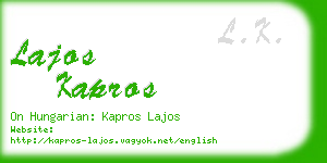 lajos kapros business card